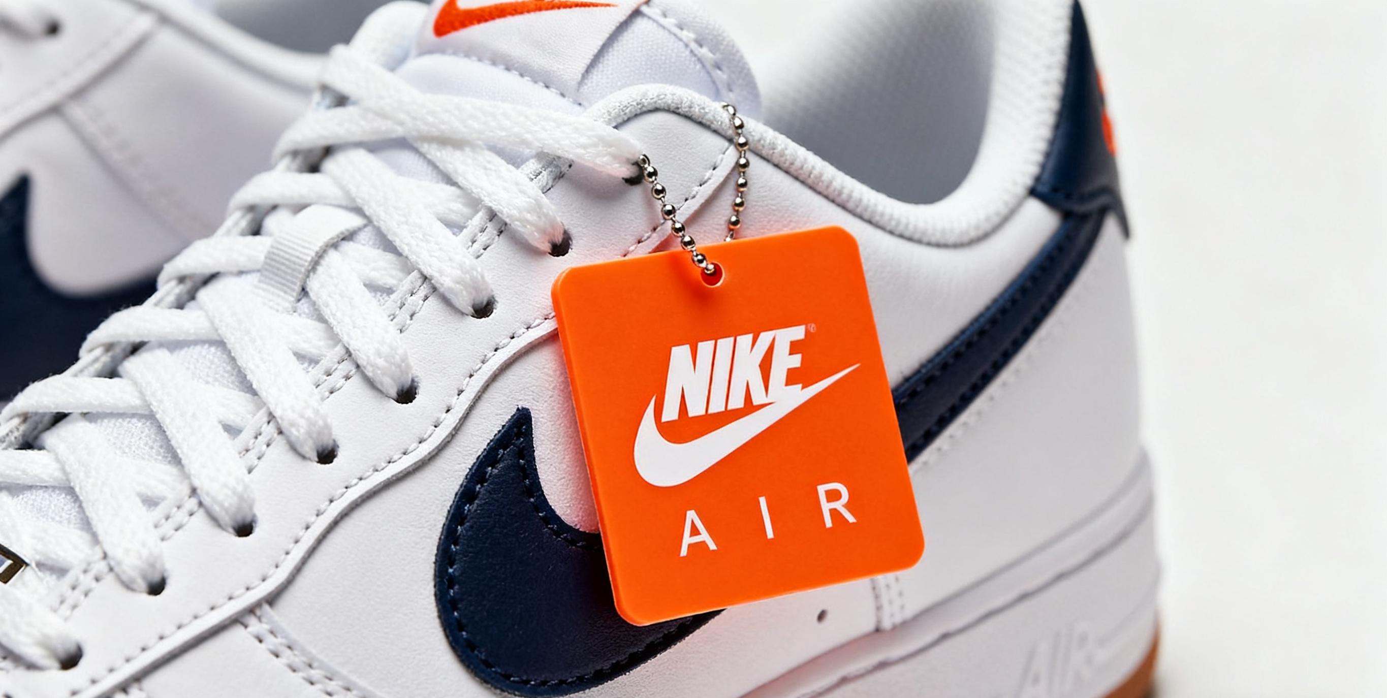 Nike Air sneakers with orange nike air hang tag